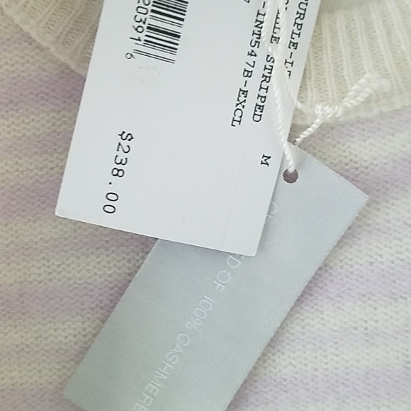 Intermix Cashmere Striped Cut Out Back Sweater - Picture 8 of 8